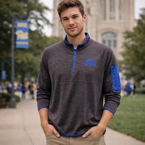 PITT Colosseum On The Stands Shirt Men’s M Quarter Zip Pullover Pittsburgh